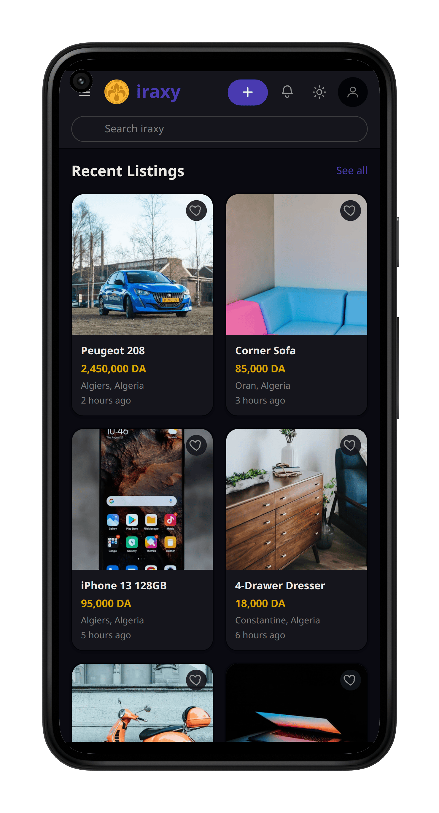 Iraxy app on mobile
